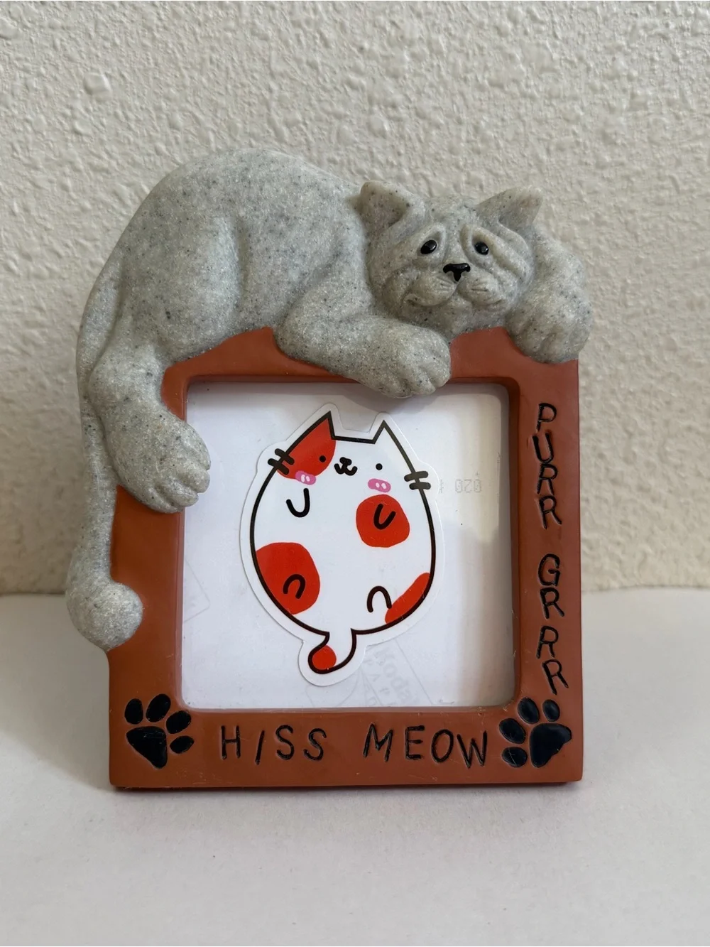 Vintage 2002 Quarry Critters Cat Picture Frame Second Nature Design